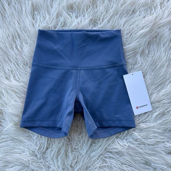 Lululemon Wunder Train High-Rise Short 4" Washed Denim Size 4 - Picture 1 of 10